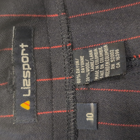 Vintage 80s LizSport by Liz Claiborne Navy and Red Pinstripe High  Rise Pants 10 - Picture 10 of 10